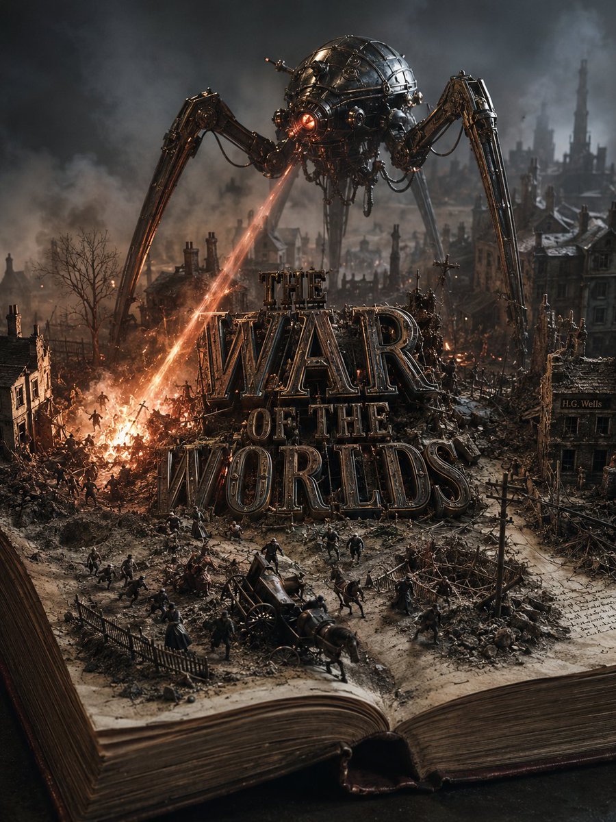 Create cinematic diorama emerging physically from an open book