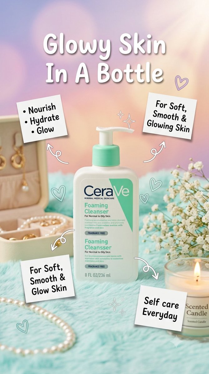 Luxury skincare product advertisement featuring argument