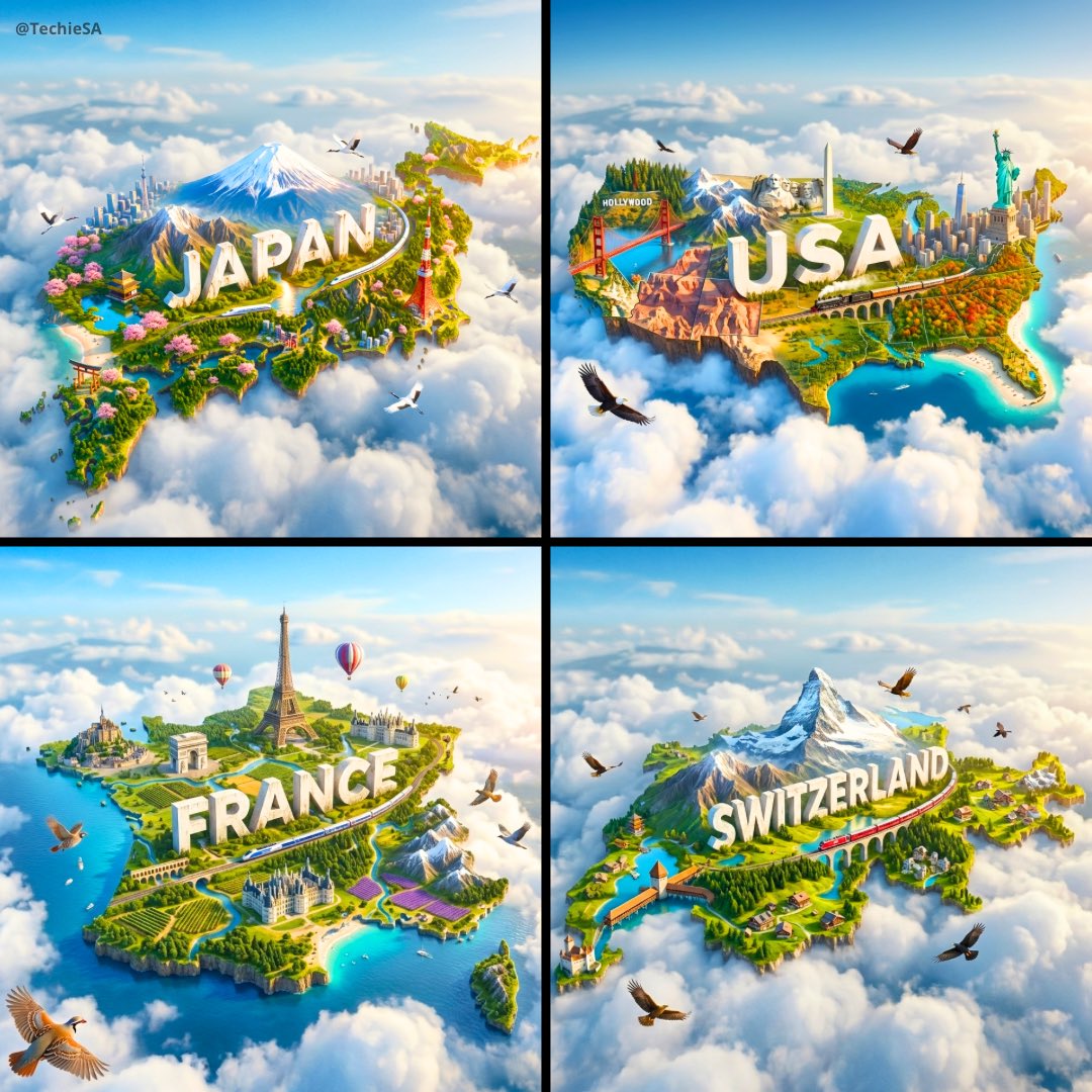 Create an ultra-HD digital poster of floating miniature island