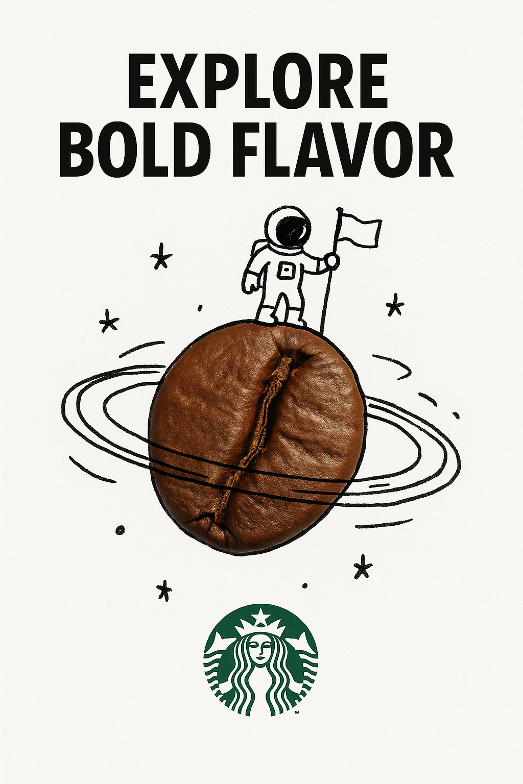 Minimalist and creative advertisement set on clean white