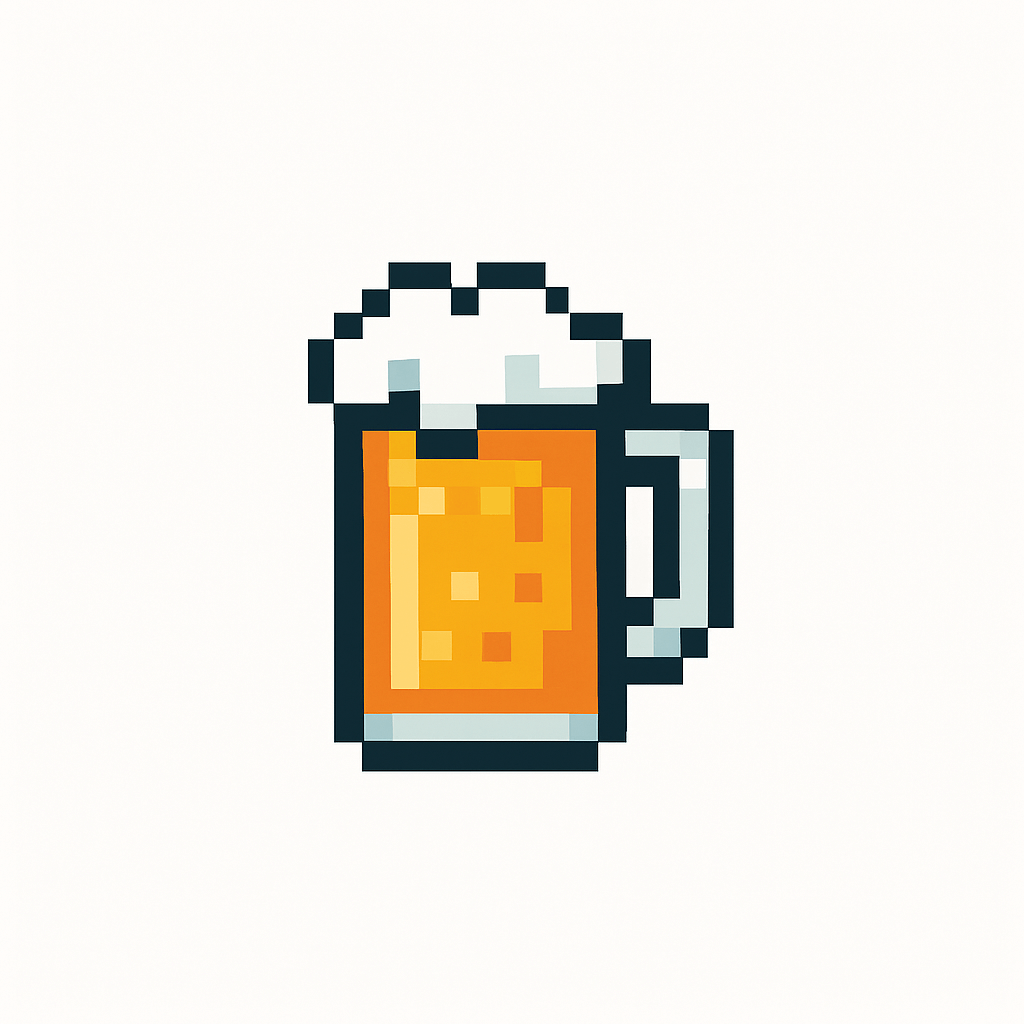Create minimalist 8-bit pixel logo of centered on pure