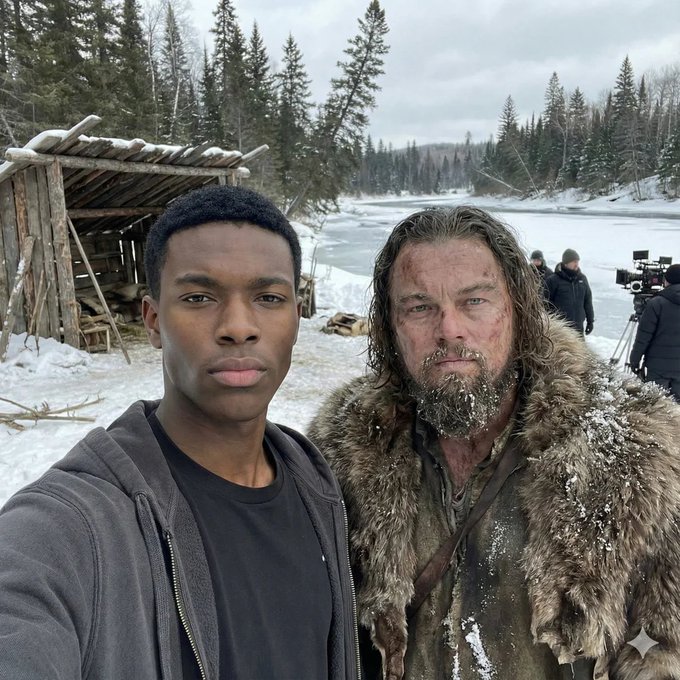 "I'm taking selfie with movie character on the set