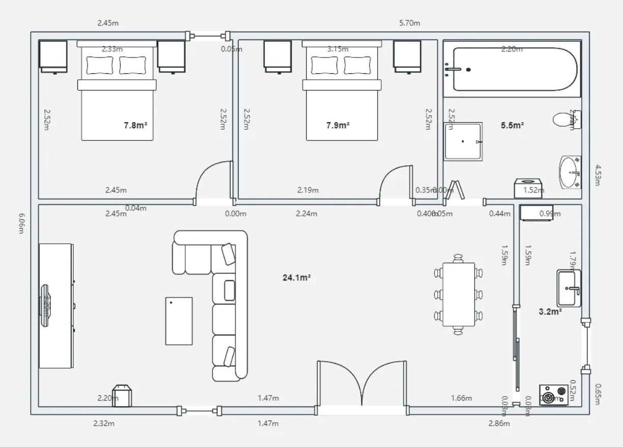 Based on the uploaded floor plan generate professional