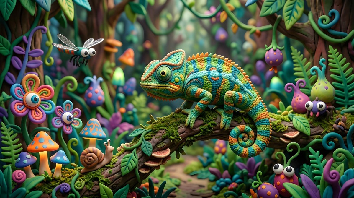 Vibrant whimsical claymation scene depicts colorful argument