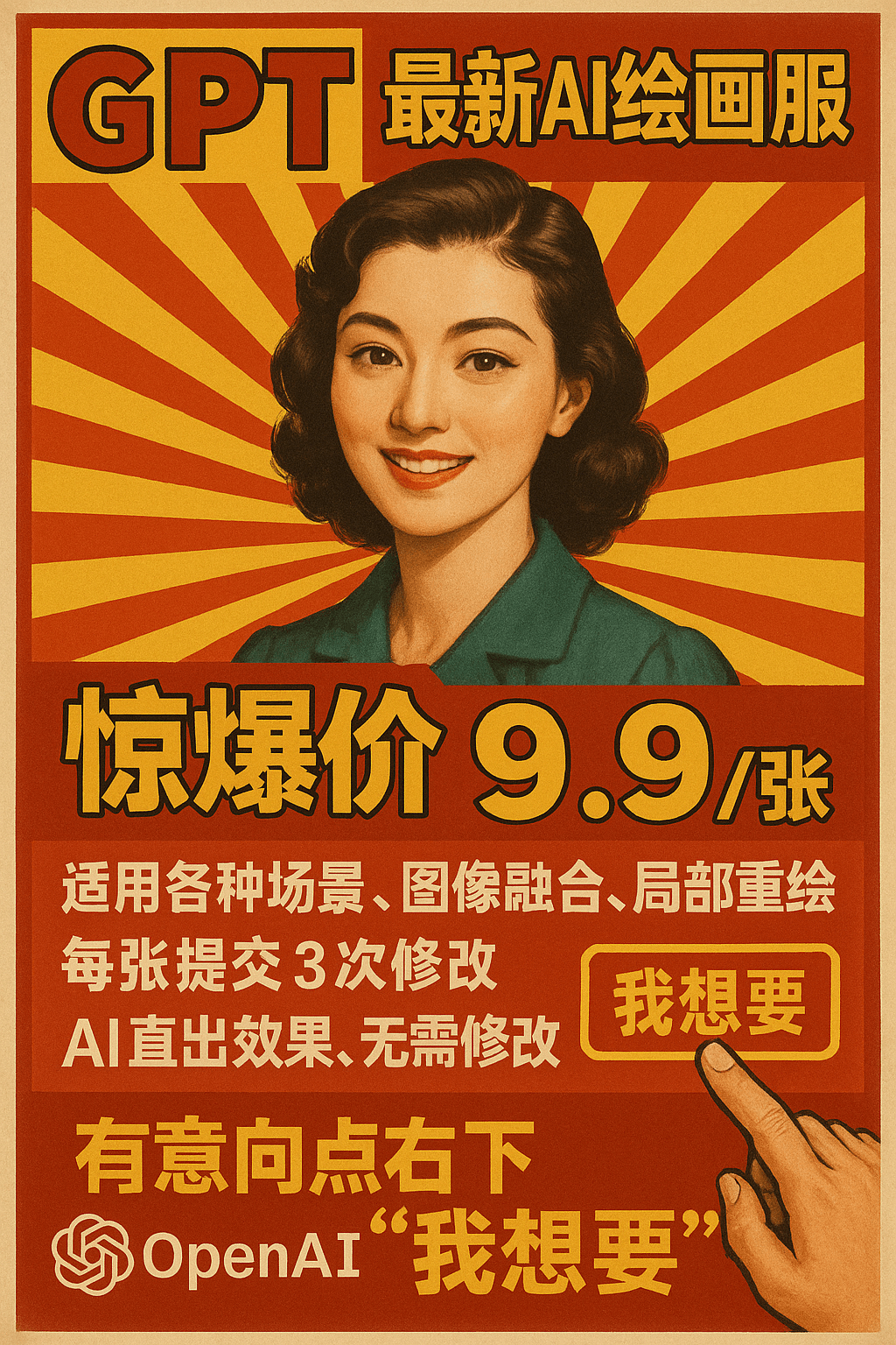 Retro-style promotional poster emphasizing bold Chinese text