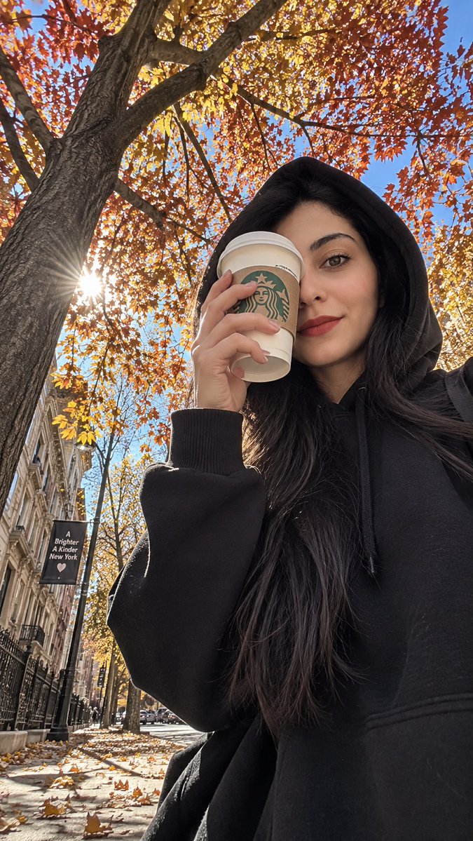 Create autumn street-style photograph captured from an