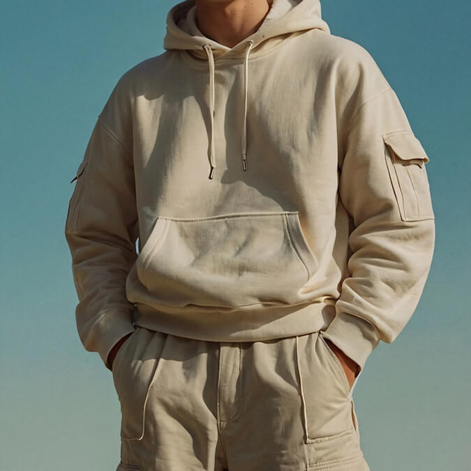 Young Man in Beige Hoodie (1)